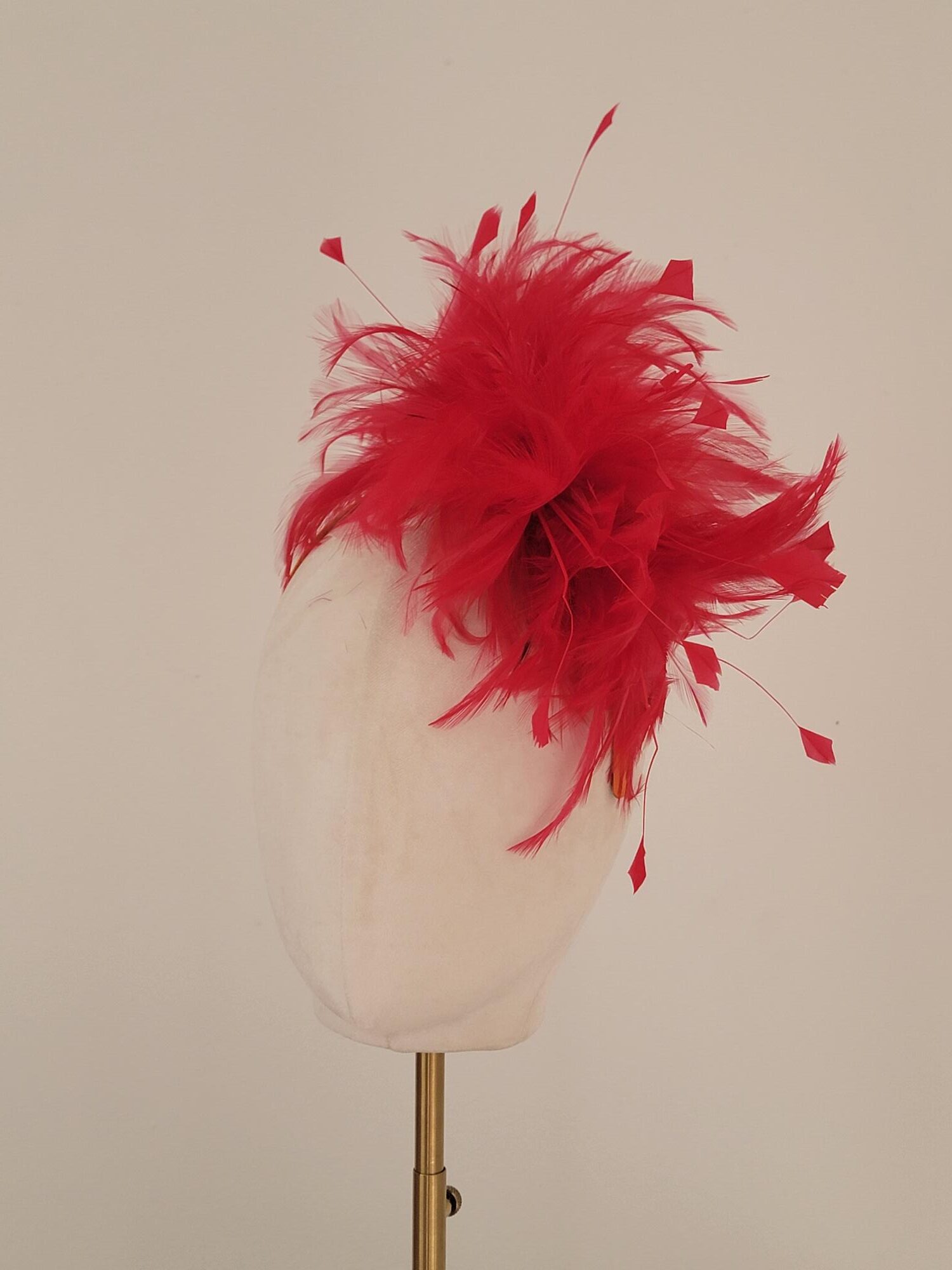 Lizzie Red Feather Fascinator