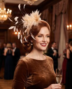 Luella Champagne Feather Headband