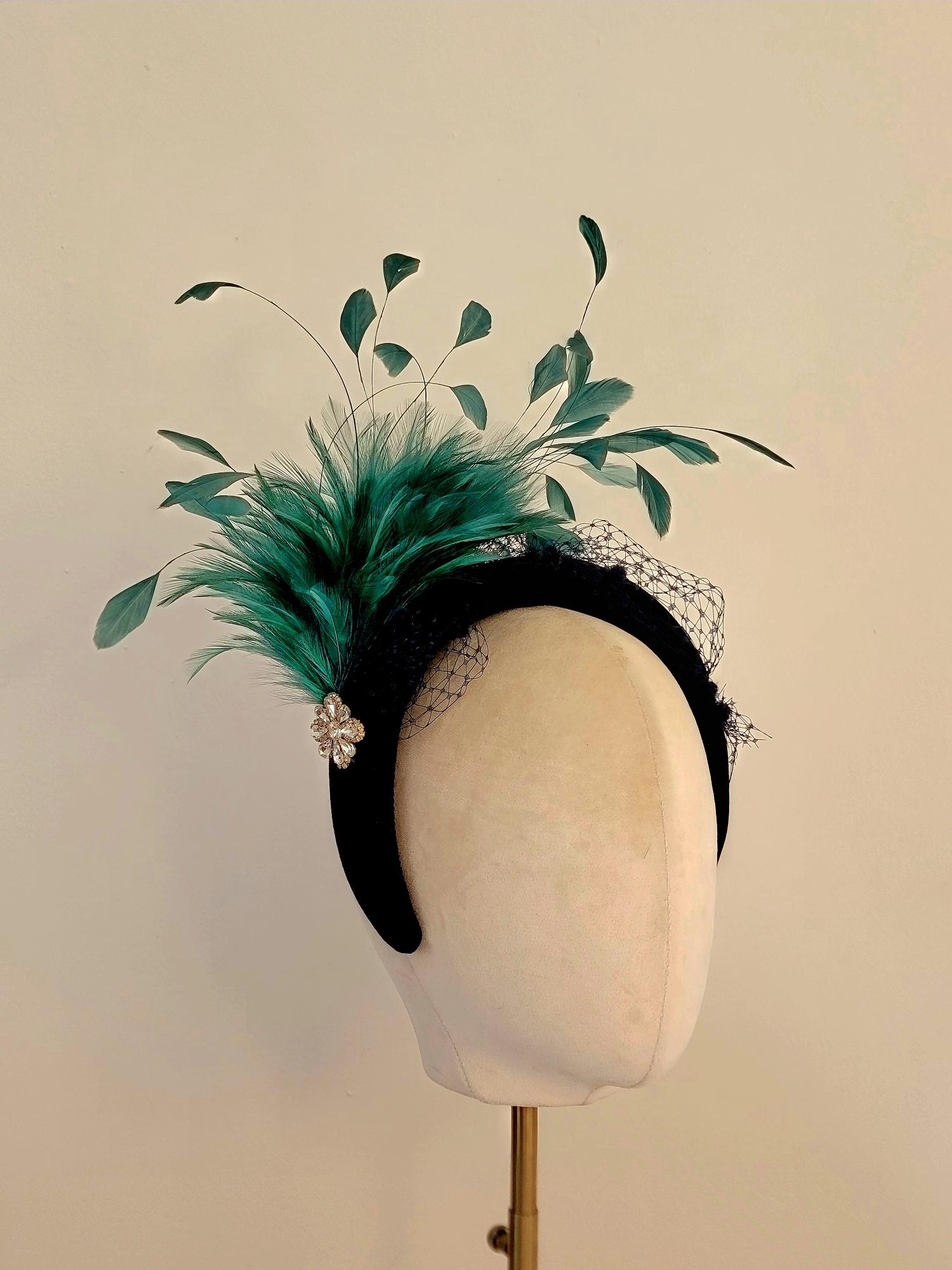 Lillibeth Emerald Feather Fascinator