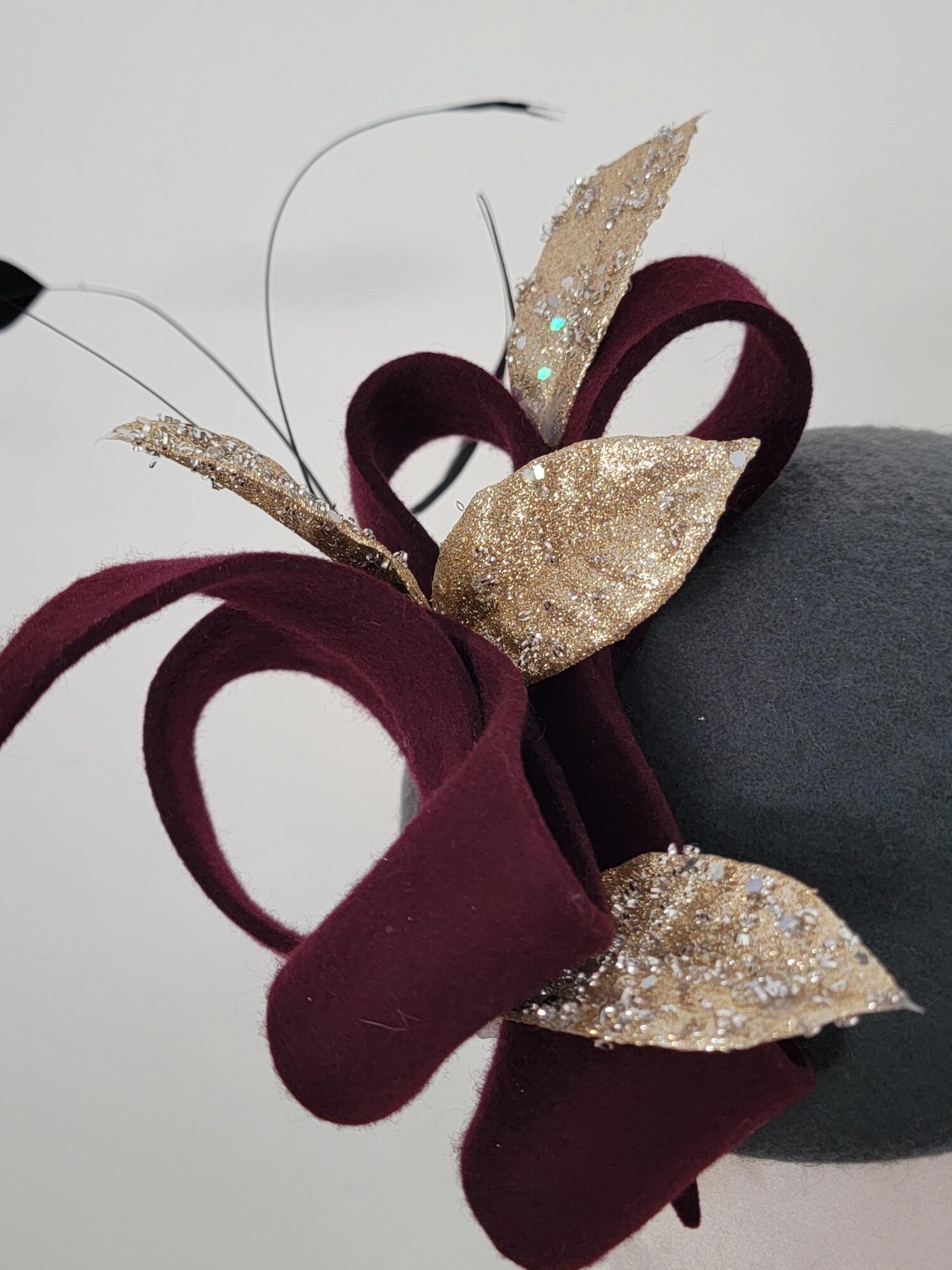 Katerina Grey wool percher hat