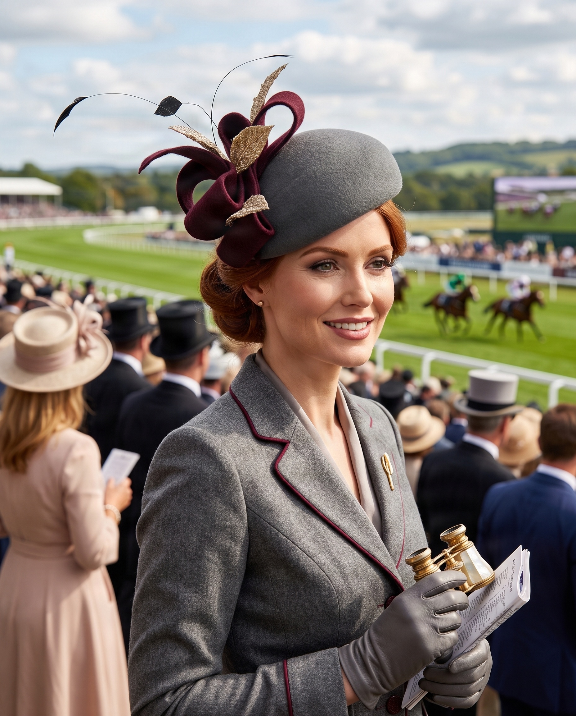 Katerina Grey wool percher hat