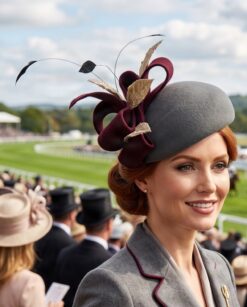Katerina Grey wool percher hat
