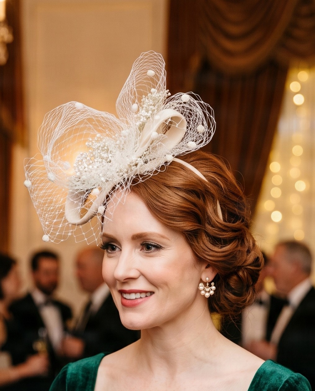 Evangelina Ivory Tulle Fascinator