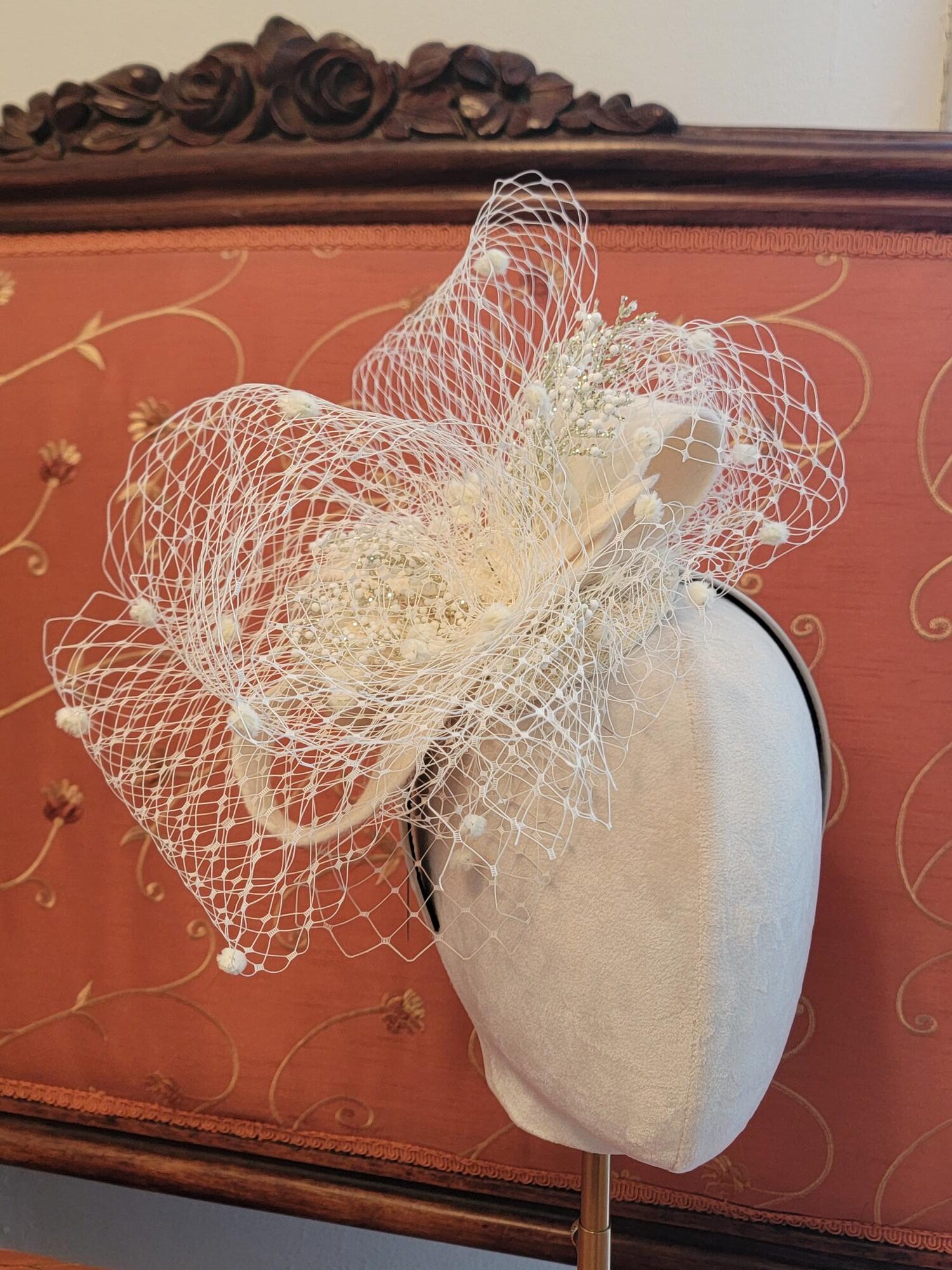 Evangelina Ivory Tulle Fascinator