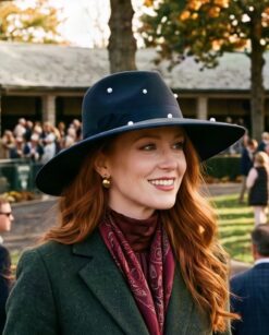 Navy fall crystal ball hat