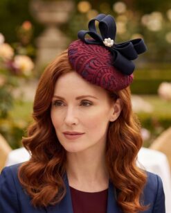 Pippa Merlot Lace Fascinator